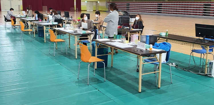 금산종합체육관에 마련된 소상공인 새희망자금 접수처(사진: 금산군). 