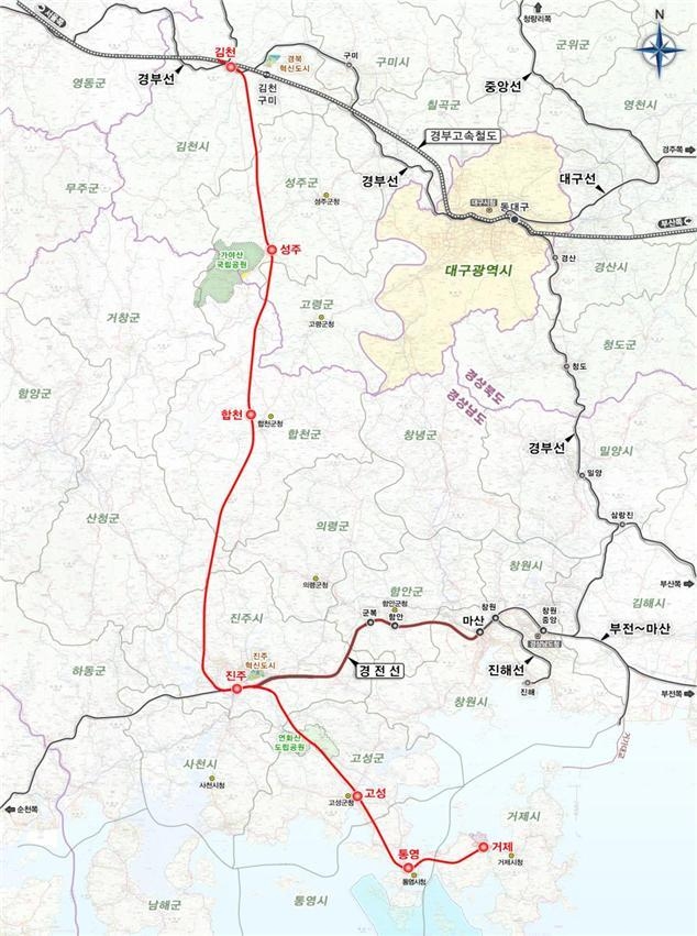 남부내륙철도 노선도_ 국토교통부 제공