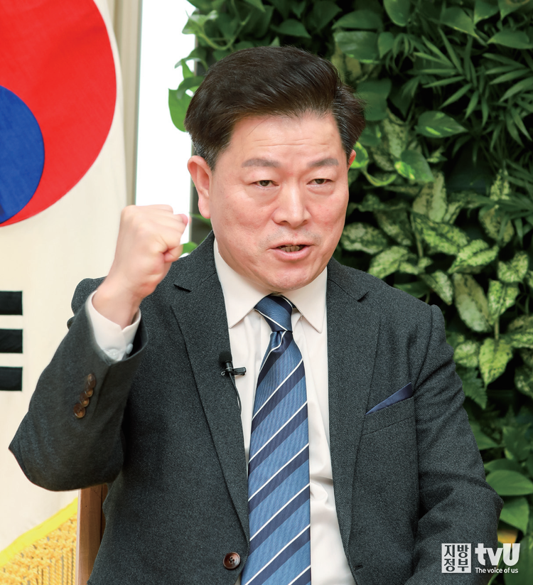 파이팅하는 박승원 광명시장 ⓒ 김자현 기자 