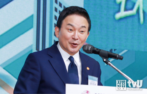 원희룡 국토교통부 장관이 2022 대한민국 도시혁신 산업박람회에서 기념사하고 있다. ⓒ 김자현 기자 