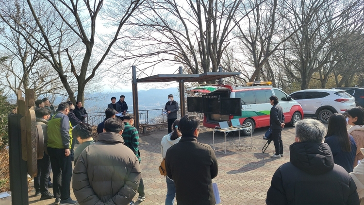 자동 드론비행 시연 (사진출처_ 한국임업진흥원 제공)
