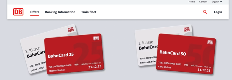 독일 철도카드 (BahnCard) © www.bahn.com