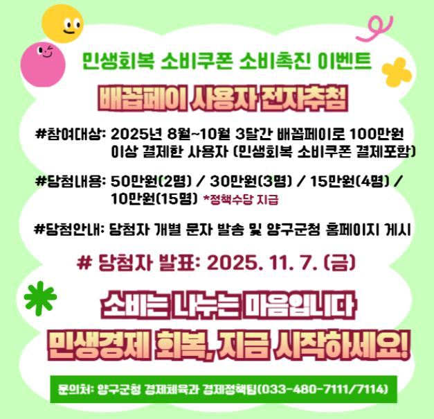 민생회복 소비쿠폰 이벤트 안내<사진=양구군>