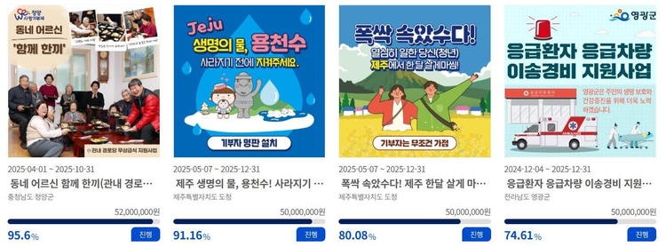 지자체별 특정 사업에 지정 기부할 수 있다<사진=고향사랑e음>