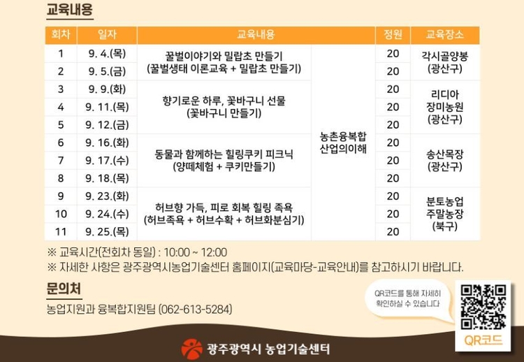 농촌체험 교육 과정 안내<이미지=광주시>