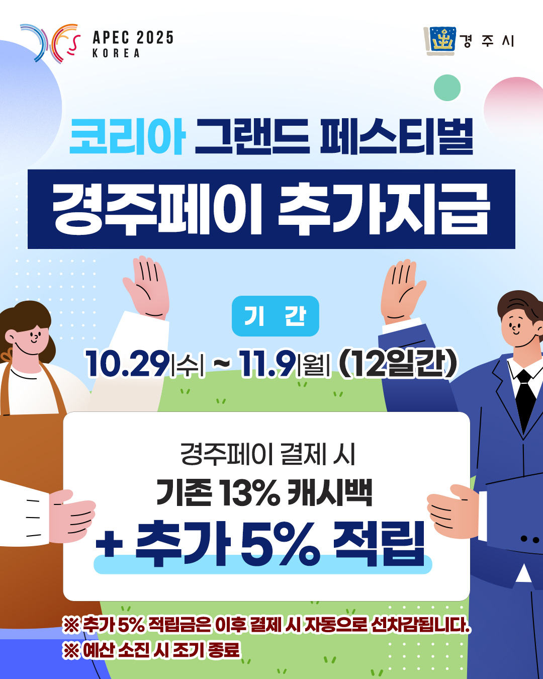 코리아 그랜드 페스티벌’ 기간 경주페이 결제 시 기존 13%에 추가 5% 캐시백을 지급한다<사진=경주시>
